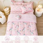 Mooreeke Twin Comforter Set for Girls - 6 Pieces