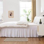 MEILA White Ruffled Bed Skirt for Queen/King