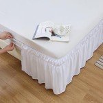 MEILA White Ruffled Bed Skirt for Queen/King