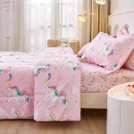 Mooreeke Twin Comforter Set for Girls - 6 Pieces