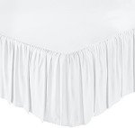 Lightweight Ruffled Bed Skirt, 16" Drop, White