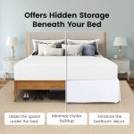 Queen Bed Skirt with Ruffled Pleats - White