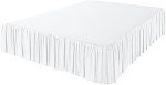 Lightweight Ruffled Bed Skirt, 16" Drop, White