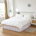 MEILA White Ruffled Bed Skirt for Queen/King