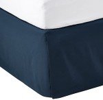 Navy Blue Lightweight Pleated Bed Skirt, Queen