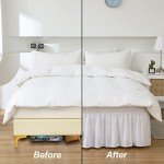 MEILA White Ruffled Bed Skirt for Queen/King