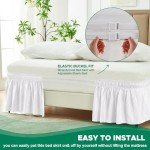 Biscaynebay Adjustable Queen Bed Skirt - White