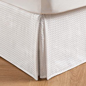 Queen Pleated Waffle Bed Skirt with 14" Drop