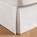 Queen Pleated Waffle Bed Skirt with 14" Drop