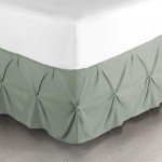 Sage Green Queen Bed Skirt with Pinch Pleats