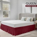 Burgundy Queen Bed Ruffle with Adjustable Elastic