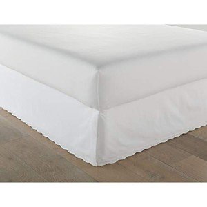 Solid White Queen Tailored Bedskirt with Split Corners