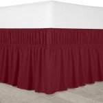 Burgundy Queen Bed Ruffle with Adjustable Elastic