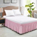 Dusty Pink Elastic Bed Skirt for Full Beds