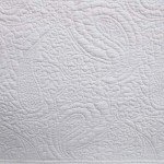 Queen White Paisley Quilted Bed Skirt
