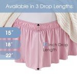 Dusty Pink Elastic Bed Skirt for Full Beds