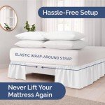 White Wrap Around Bed Skirt for Queen Beds