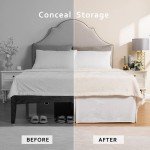 Queen Pleated Waffle Bed Skirt with 14" Drop