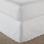Solid White Queen Tailored Bedskirt with Split Corners