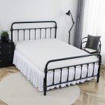 Queen Size Ruffled Bed Skirt with Split Corners