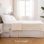 Queen Pleated Waffle Bed Skirt with 14" Drop