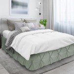 Sage Green Queen Bed Skirt with Pinch Pleats