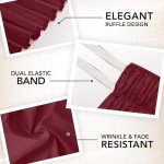 Burgundy Queen Bed Ruffle with Adjustable Elastic