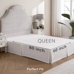 Queen Pleated Waffle Bed Skirt with 14" Drop