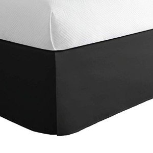 Classic Black Microfiber Bed Skirt for Full Bed