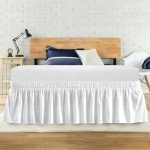 Twin Elastic Bed Skirt with 14" Drop - White