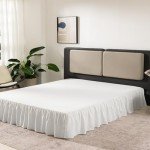 Ivory Ruffled Queen Bed Skirt with Split Corners