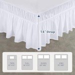 Twin Elastic Bed Skirt with 14" Drop - White