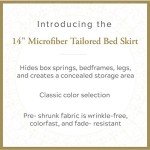 Navy Microfiber Tailored Bed Skirt - 14 Inch Drop