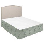 Sage Green Queen Bed Skirt with Pinch Pleats