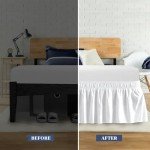 Twin Elastic Bed Skirt with 14" Drop - White