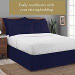Navy Microfiber Tailored Bed Skirt - 14 Inch Drop