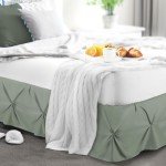 Sage Green Queen Bed Skirt with Pinch Pleats