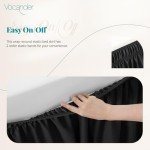 Black Queen Size Wrap Around Bed Skirt, 14-Inch Drop