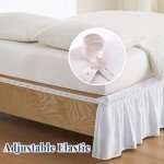 Twin Elastic Bed Skirt with 14" Drop - White