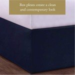 Navy Microfiber Tailored Bed Skirt - 14 Inch Drop