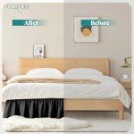 Black Queen Size Wrap Around Bed Skirt, 14-Inch Drop