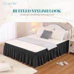 Black Queen Size Wrap Around Bed Skirt, 14-Inch Drop