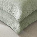 Sage Green Floral Cotton Pillow Sham Set