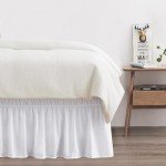 Twin Elastic Bed Skirt with 14" Drop - White