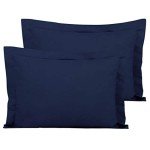 Cozy Navy Blue Microfiber Pillow Shams Set of 2