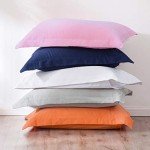 Cozy Navy Blue Microfiber Pillow Shams Set of 2