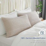 Soft Cotton Waffle Pillow Shams - 2 Pack Oatmeal