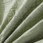 Sage Green Floral Cotton Pillow Sham Set