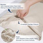 Soft Cotton Waffle Pillow Shams - 2 Pack Oatmeal