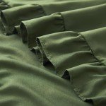 Olive Green Ruffle Pillow Cases Set of 2